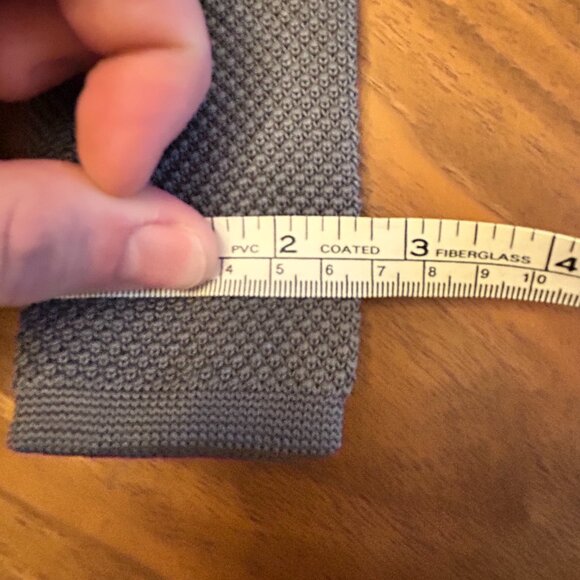 Men's Bibas Light Gray Knit Tie - Picture 4 of 4
